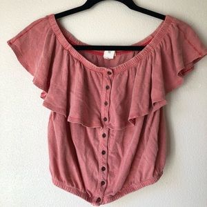 Off-the-shoulder Rose Crop Top from Free People